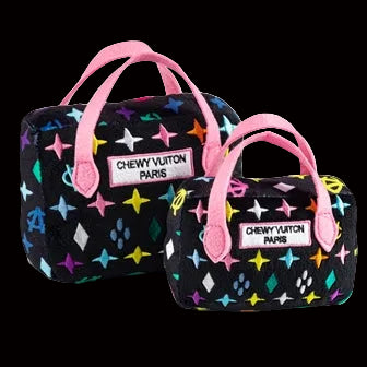 Black Monogram Chewy Vuiton Purse Dog Toy