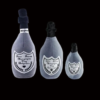 Dog Perignonn Champagne Bottle Plush Toy
