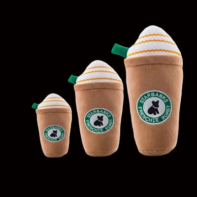 Starbarks Frenchie Roast Plush Dog Toy With Carmel Drizzle