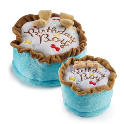 Happy Birthday Boy Cake Plush Dog Toy