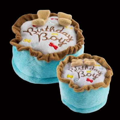 Happy Birthday Boy Cake Plush Dog Toy
