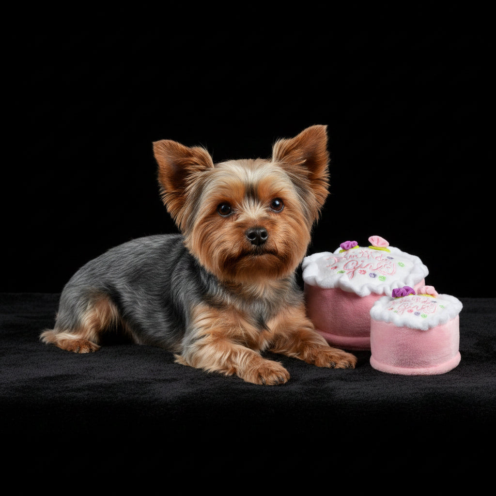 Happy Birthday Girl Cake Plush Dog Toy