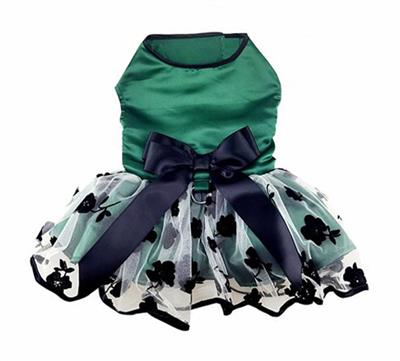 Green and Black Satin Holiday Dog Dress