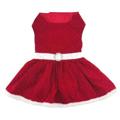 Holiday Red Velvet Sparkle Dog Dress