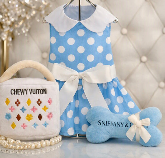 Couture Harness with 2 matching squeaker couture toys