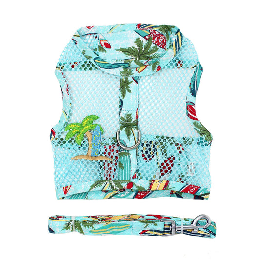 Cool Mesh Dog Harness with Leash - Catching Waves