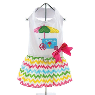 Ice Cream Cart Dress w/Leash and D Ring