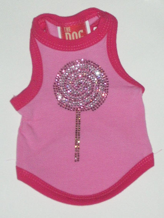 Pink/Fuchsia Bedazzled Lollypop Dog/Cat Tank Top