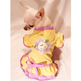 Happy Flower Ruffled Dog Dress