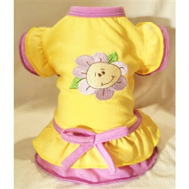 Happy Flower Ruffled Dog Dress
