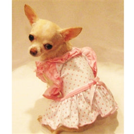 Ruffled Pink Polka Dot Dog Dress