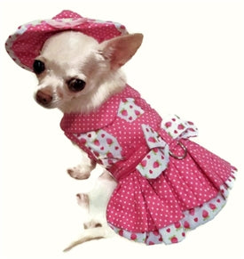 Strawberry Patch Dog Dress, 4 Piece Set